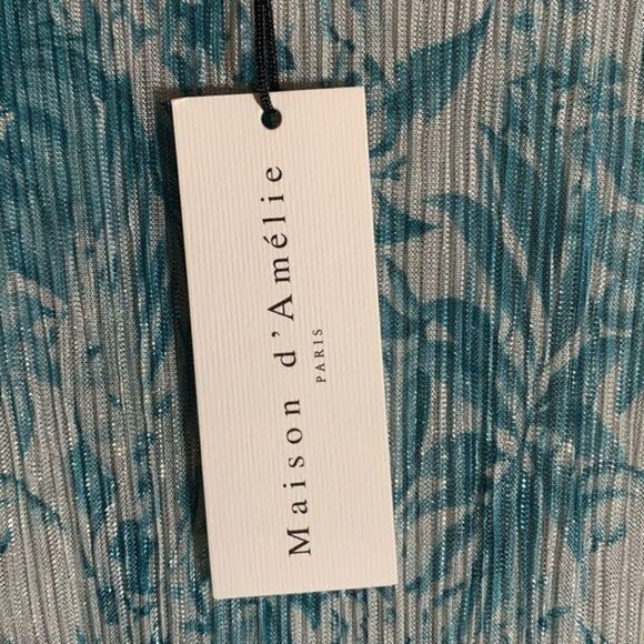 Maison d’Amelie Blue & Silver Floral Blouse - Picture 4 of 5